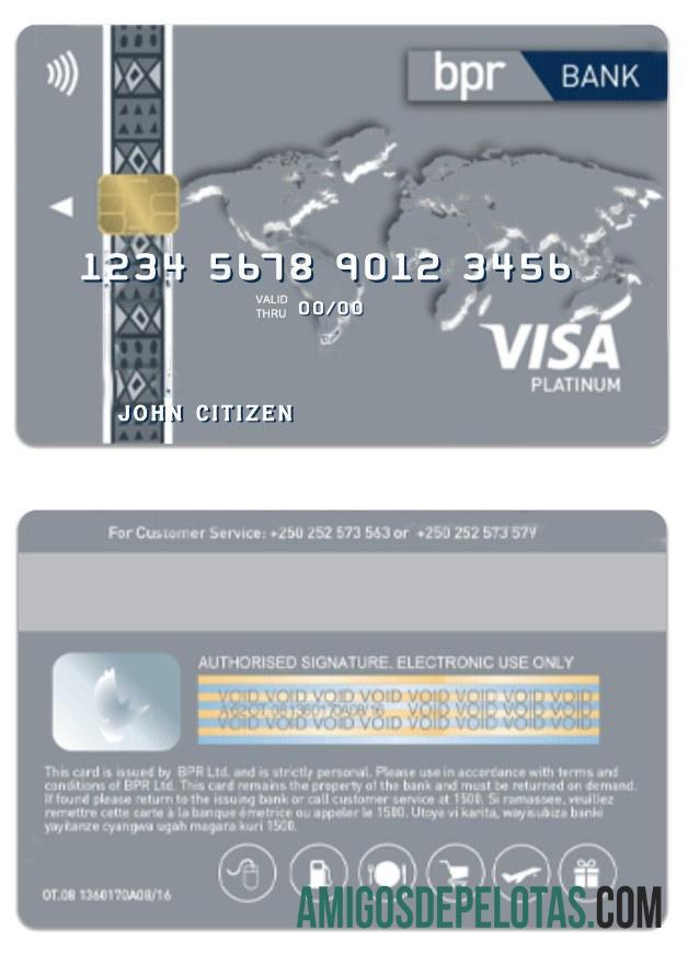 Cartão de crédito Visa Platinum do Burundi BPR Bank exemplo real